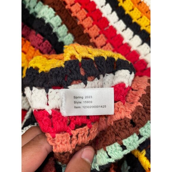 NWT Marine Layer Fiona Multicolor Crochet Striped Women's Mini Dress Size XL - Picture 9 of 9